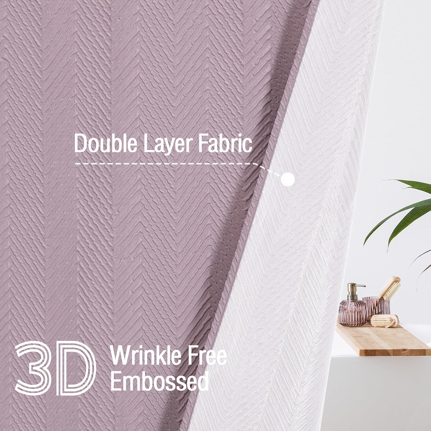 Gibelle Lavender Shower Curtain for Bathroom, Farmhouse Bath Curtain 72x72