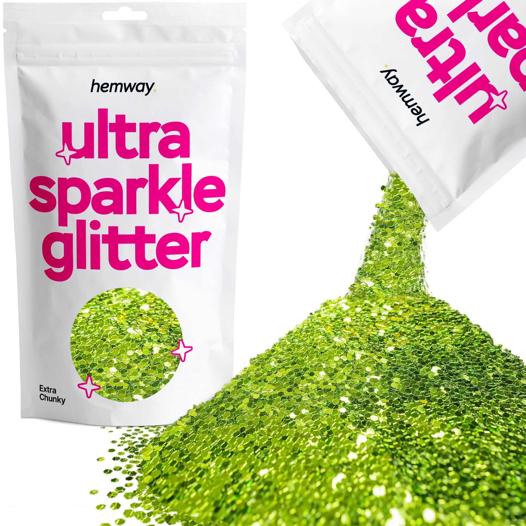 Hemway Ultra Sparkle Glitter Baby Pink Iridescent 100g Fine | Glitter for Arts & Craft, Makeup, Nail Art, Crafting, Card Making, Sparkle Decoration — view 236