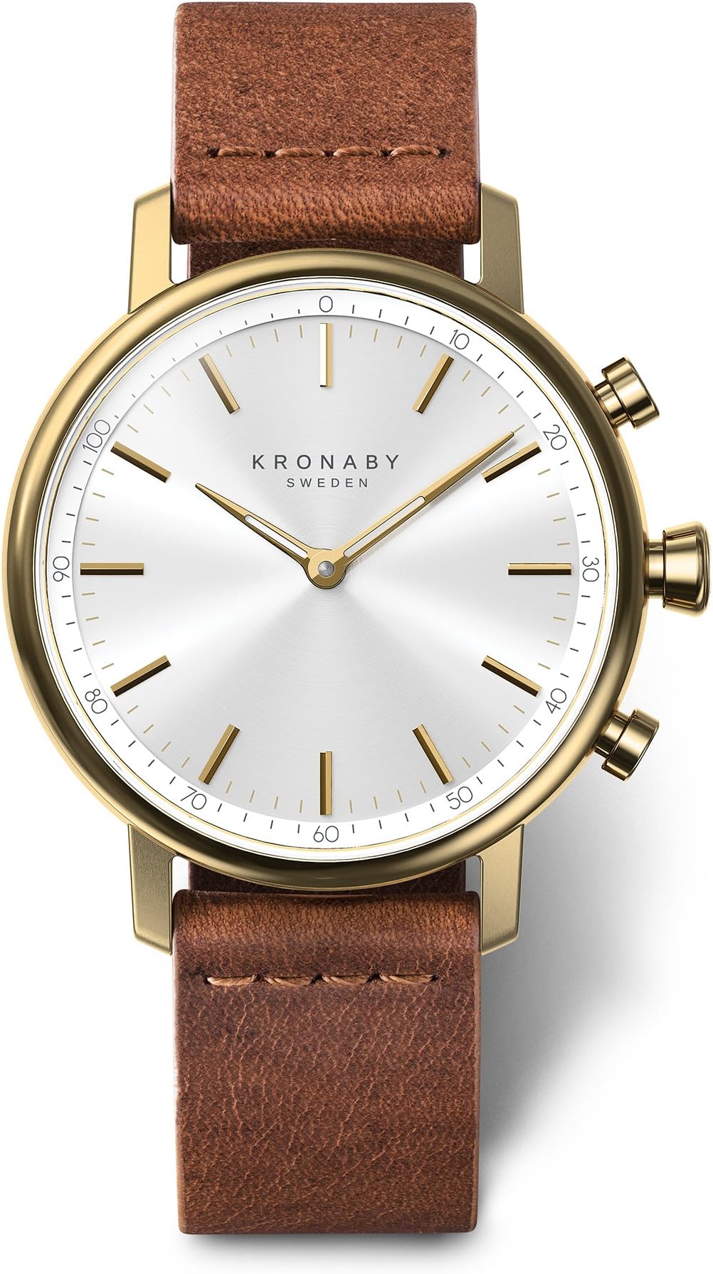 KronabyS0717/1 Ladies Brown Carat Hybrid Smartwatch, Gold, strap