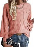 Womens Sweaters 2025 Casual Crewneck Long Sleeve Lightweight Knit Pullover Sweater Tops