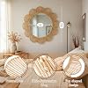 Espejo de pared bohemio con borde festoneado, marco de ratán y mimbre natural, 24 pulgadas 3