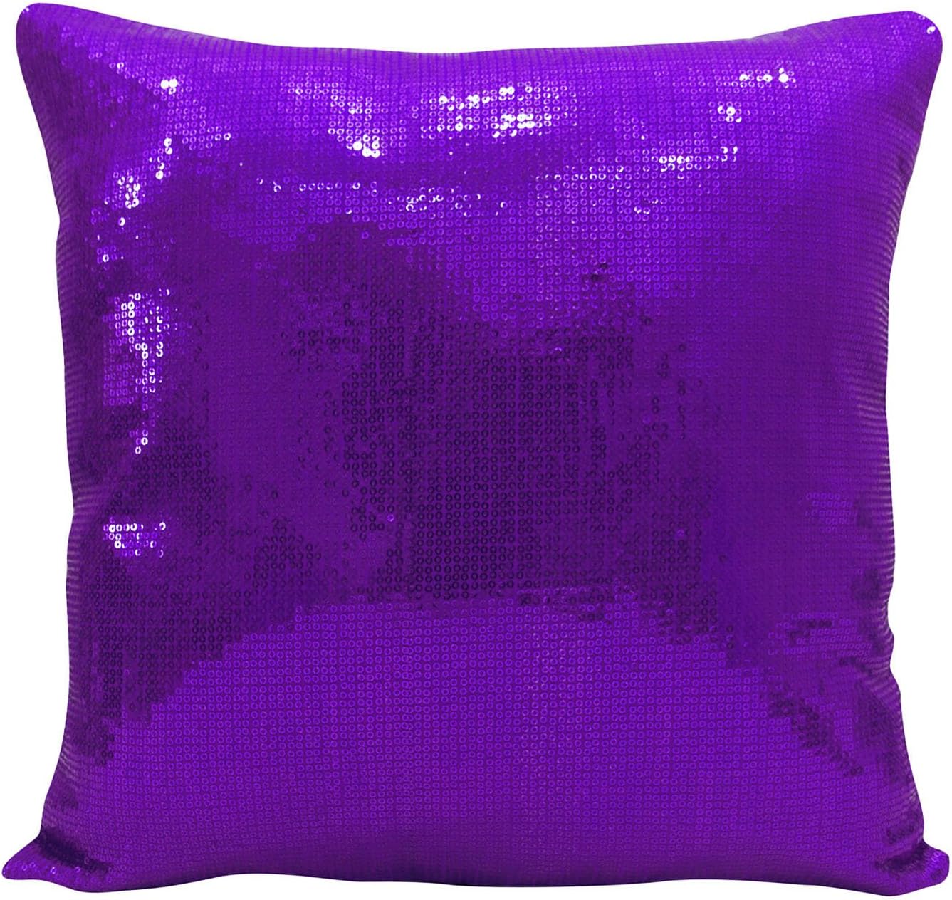 YUGA Metallic Purple Sequin Throw Cushion Cover Glitter Pillow Wedding Decor Lounge 22 X 22 Inches