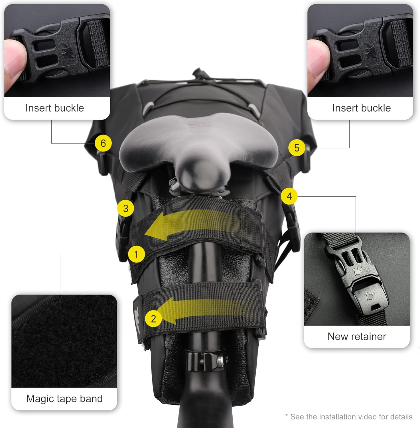 Bike Saddle Bag Waterproof Bike Seat Bag Expandable Capacity Cycling Under Seat Pouch for Mountain Road Biking and Commuting Trips 13L