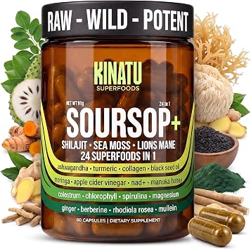 Soursop 24-in-1 Superfood, Shilajit, Sea Moss, Lions Mane, Ashwagandha 60ct