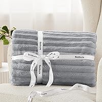 Vista 349 de Bedsure GentleSoft Twin Blanket for Couch - Cozy Soft Blankets for Women, Cute Small Fleece Throws for Girls, Light Grey, 60x80 Inches