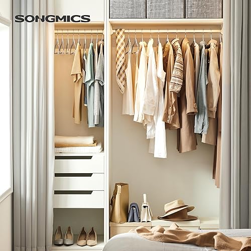 Miniatura 2 de SONGMICS Perchas para Abrigos, Paquete de 100 Perchas de Plástico para Abrigos, que Ahorran Espacio, Gris Claro y Gris Oscuro UCRP050G100