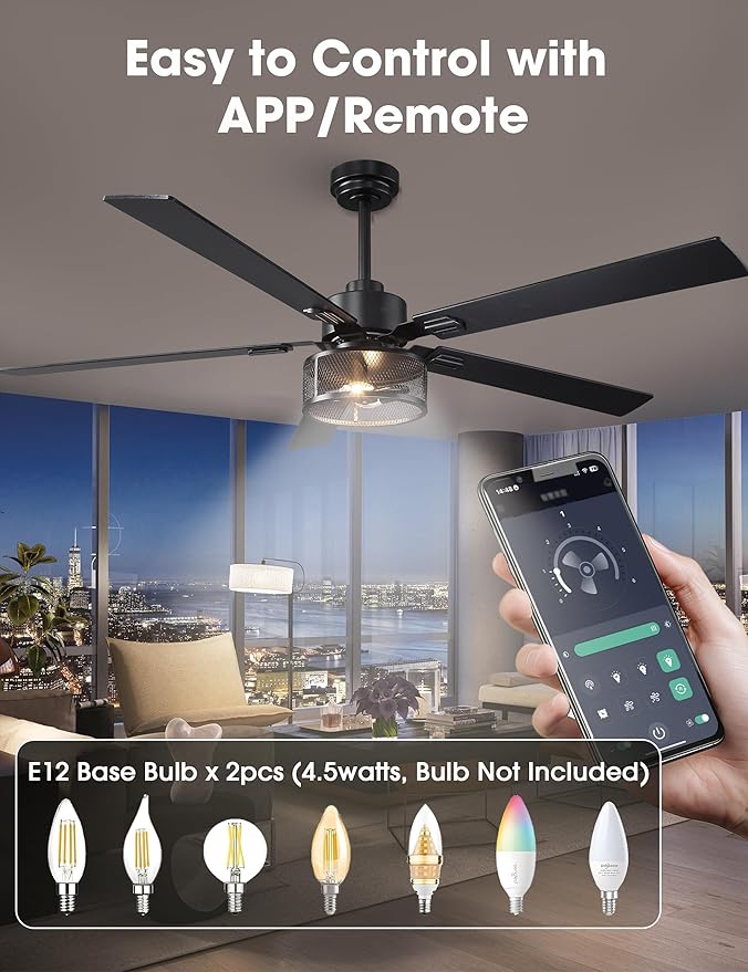 Ventilador de Techo 60 Pulgadas Con Luz y Control Remoto 120 miniatura 5