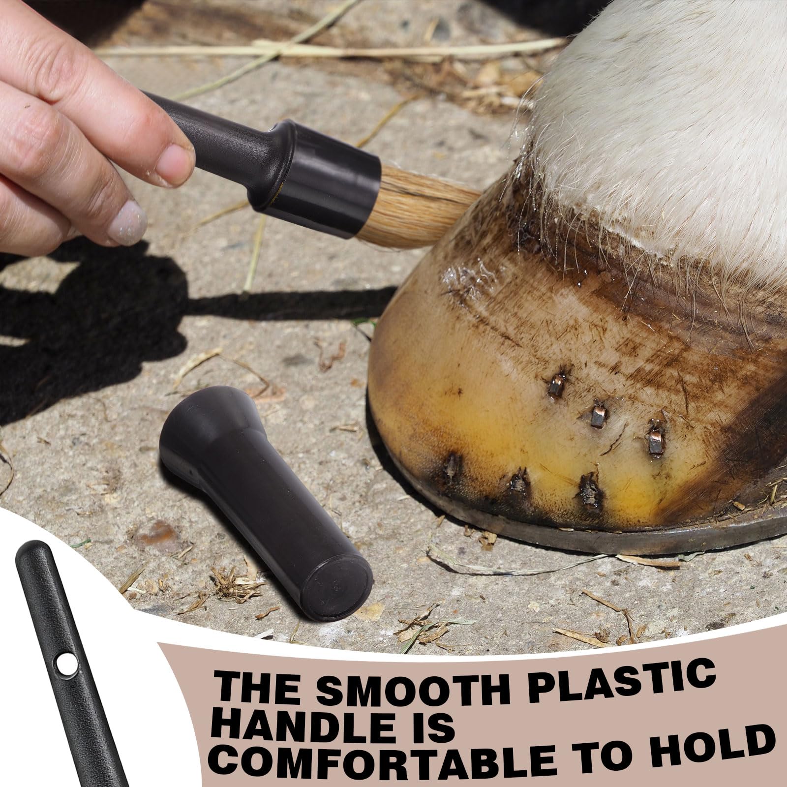 Ferrochef 2 Set Hoof Oil Brush for Horses with Cap Black for Horse Hoof Care to Restore Dry and Fragile Hooves - image 5