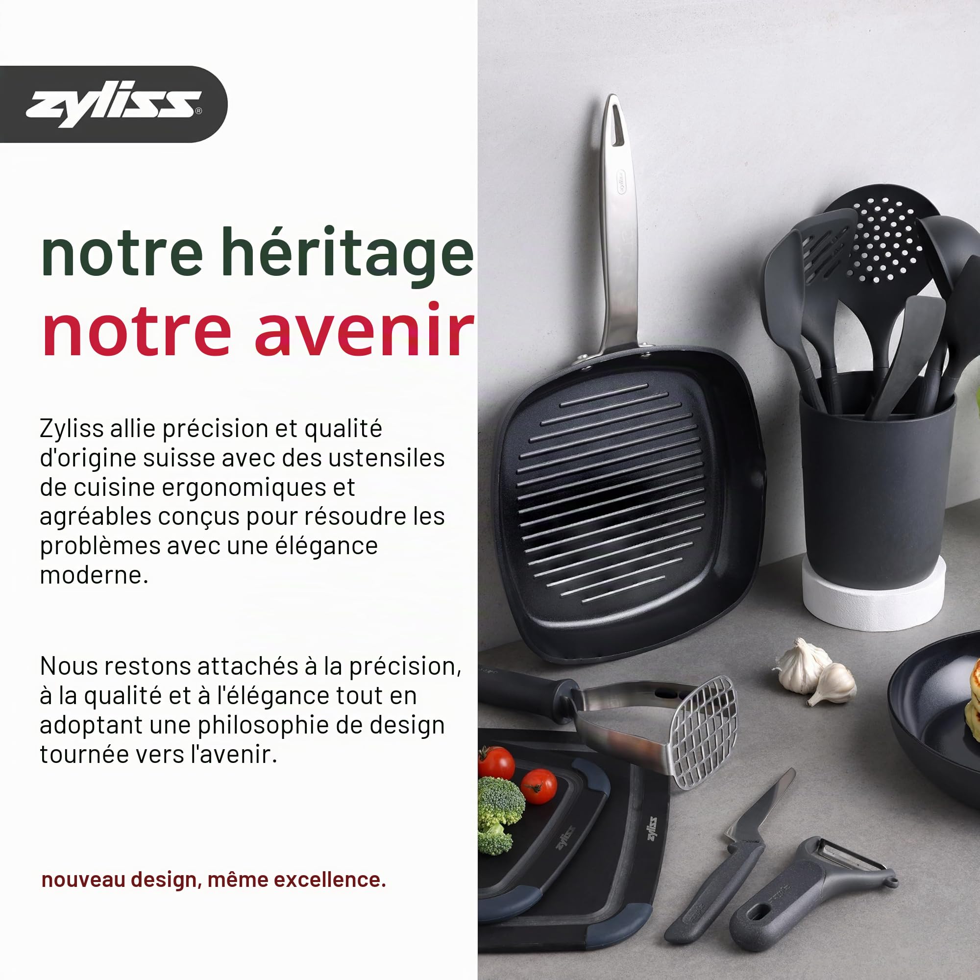 Zyliss Zick Zick 3 Hachoir Manuel Coupe Oignon Acier Inoxydable Éminceur Légumes Ail Herbes