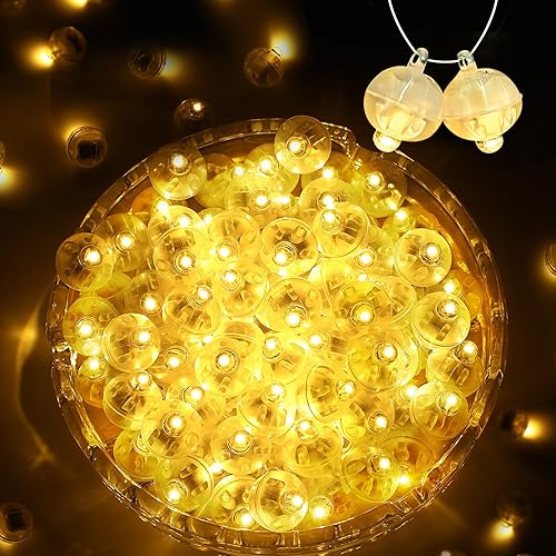 Miniatura 15 de 100 piezas de mini luces LED, luces LED para globos que iluminan globos para decoraciones de fiesta, luces de fiesta de neón para linterna de papel