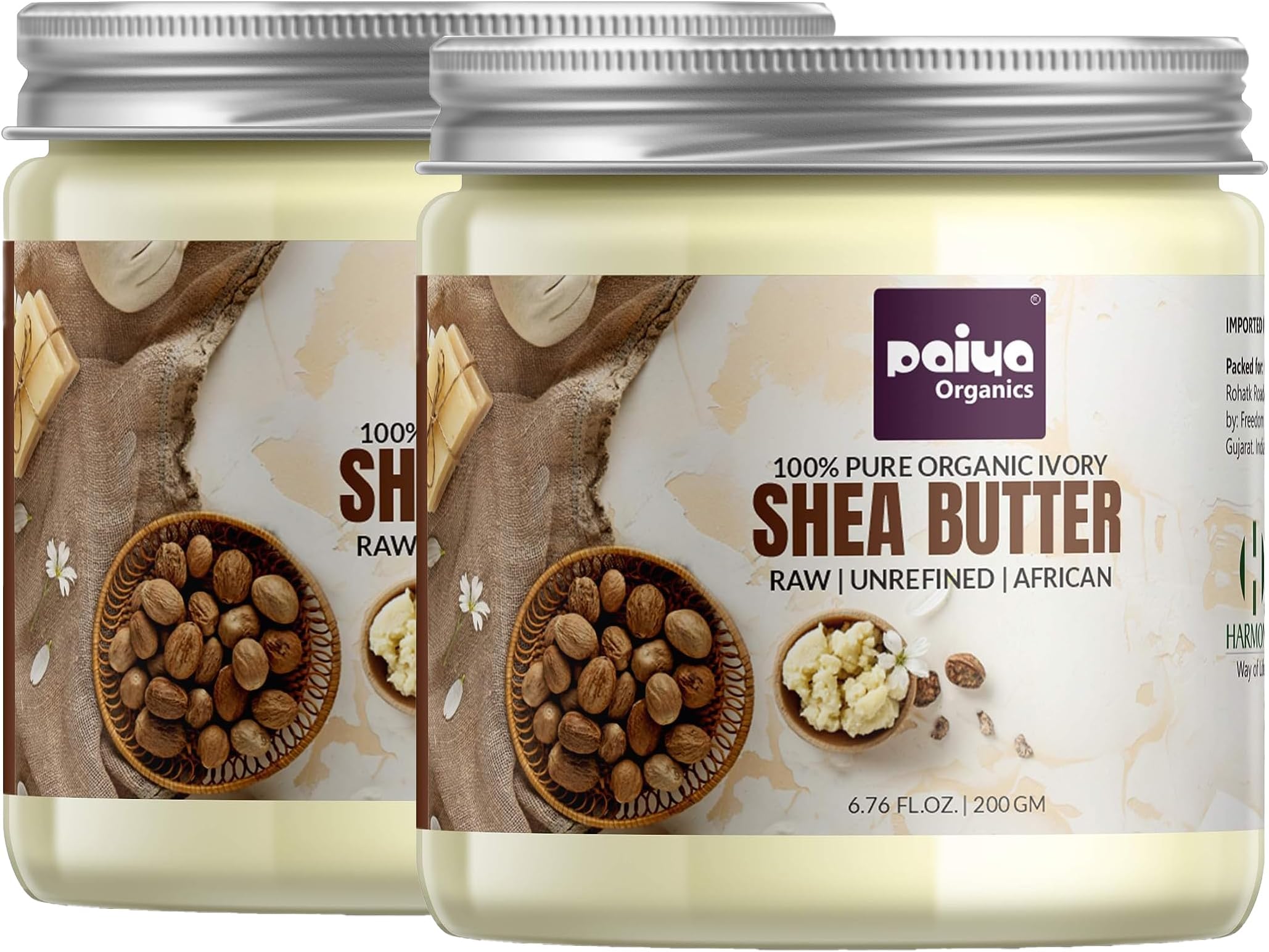 2x200gm Raw Unrefined Organic Shea Butter For Skin Face Hair & Stretch Marks (Pack Of 2)