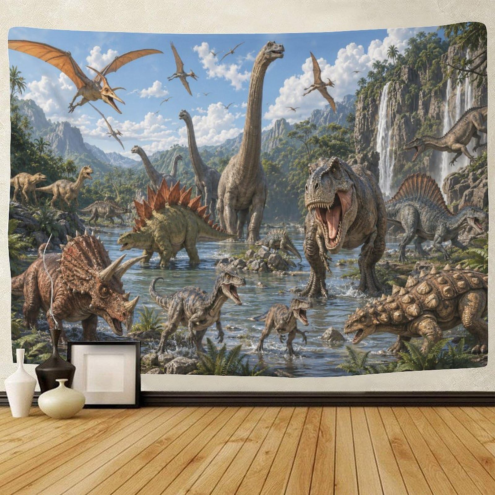 GPMNBCXZK Dinosaur World Wall Art Decor Wall Hanging Decor 3D Print Tapestry Tapestries Poster Curtain Living Room Dorm 180cmx230cm