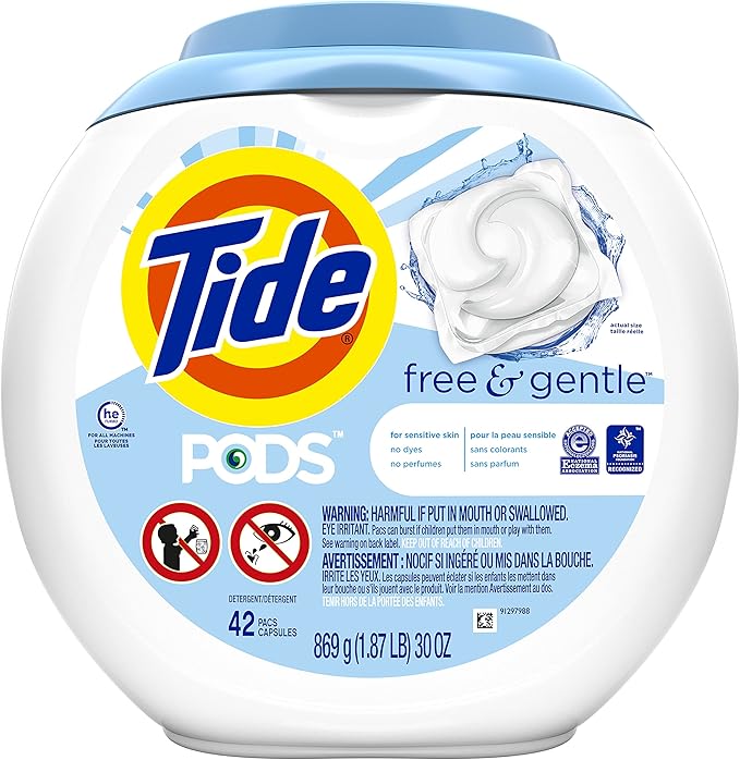 Tide Pods Liquid Detergent , Free & Gentle, 42 capsule Count in single pack Amazon.ca Health