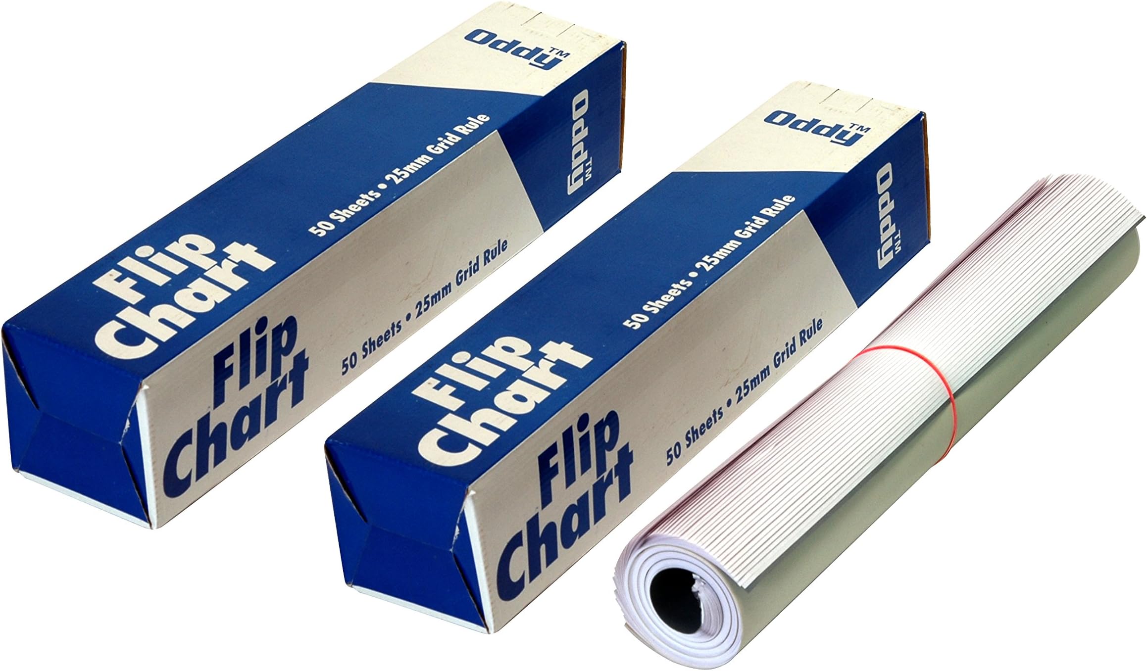 Oddy Presentation Flip Chart, White, Ruled, 50 Sheets, Pack of 2