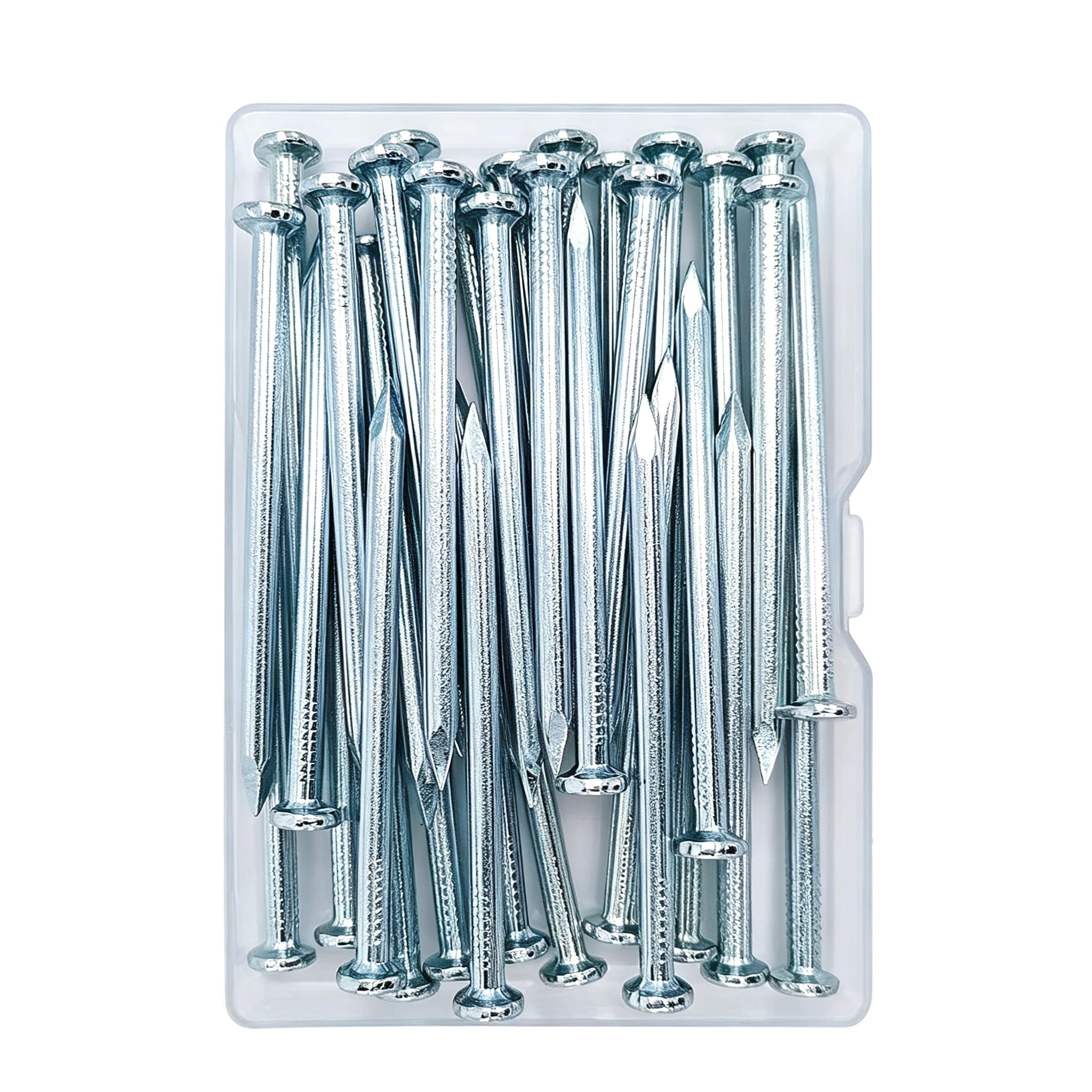 15pcs 3-1/3 inch Wall Nails,Galvanized Hardware Nails,Good Hardness Masonry Nails for Hanging Pictures,White Zinc Plated Concrete Nails