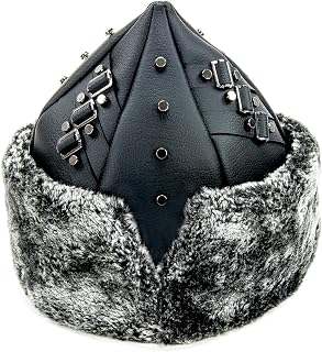 Miss Tesettür Turkish Ottoman Bork Hat, Ertugrul Faux Leather Fur Winter Cap