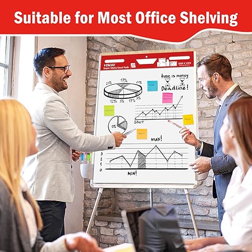 Miniatura 2 de Thickened Sticky Easel Pad, 20 x 23 Inches Flip Chart Paper for Teachers,Giant Self-Stick Chart Paper for Wall, Anchor Chart Paper for Office