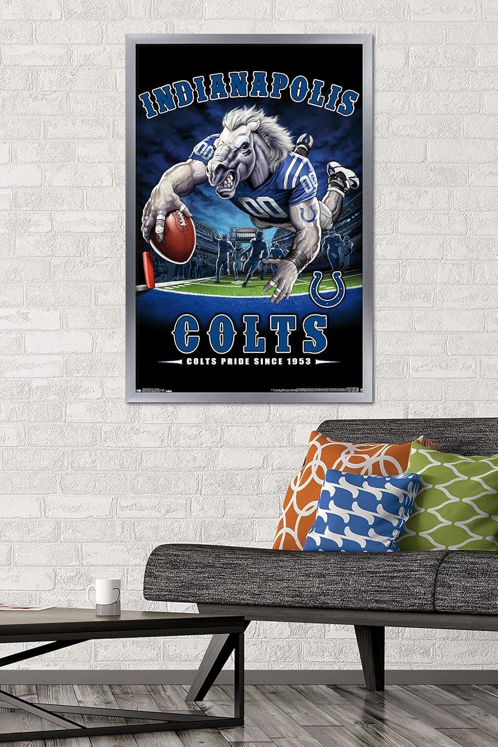 Trends International NFL Indianapolis Colts - End Zone 17 Wall Poster, 22.375" x 34", Silver Framed Version