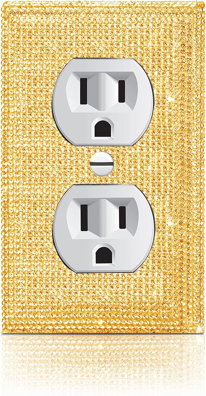 Silver Shiny Golden Light Switch Cover Gold Rhinestones Wall Plates Light Switch Cover Plate