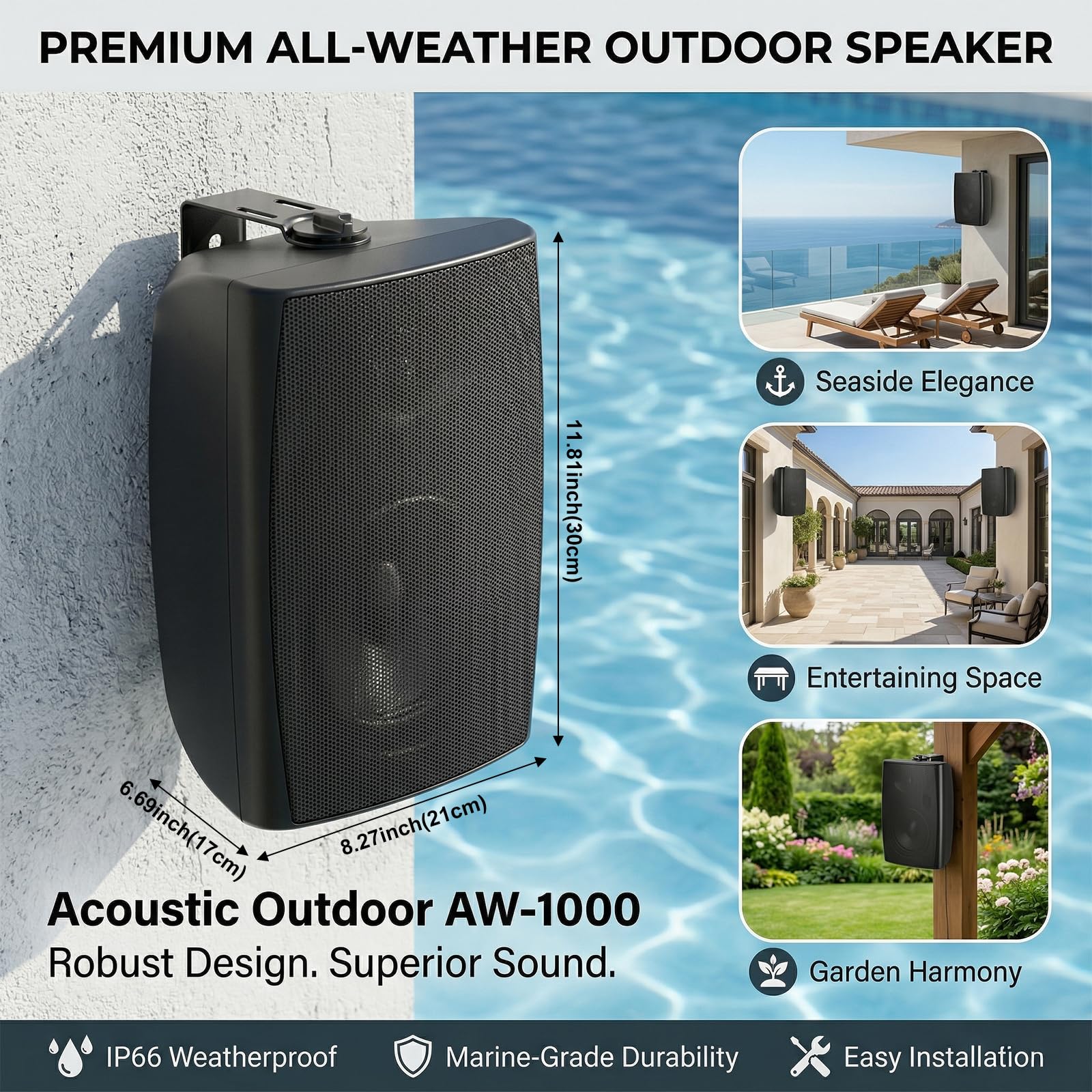 Amazon.com: Herdio 6.5 Inches Indoor Outdoor Bluetooth Speakers