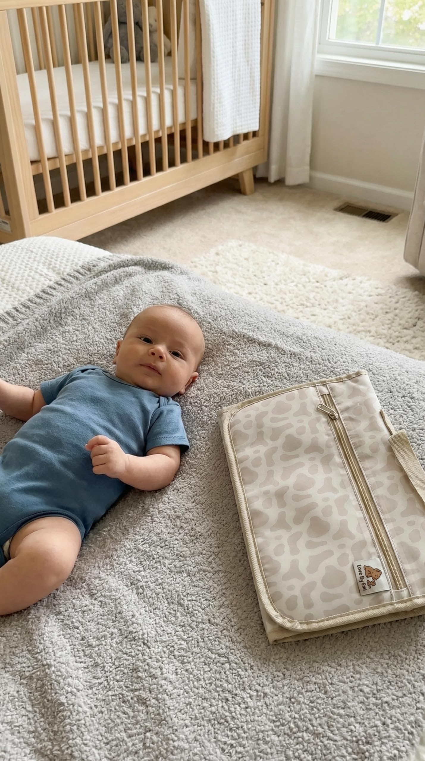 Cambiador y almacenamiento de pañales, fácil de usar, diseño elegante e impermeable, cabe en mochilas, cochecito, etc. Fácilmente - Esenciales portátiles para el cuidado del bebé recién nacido