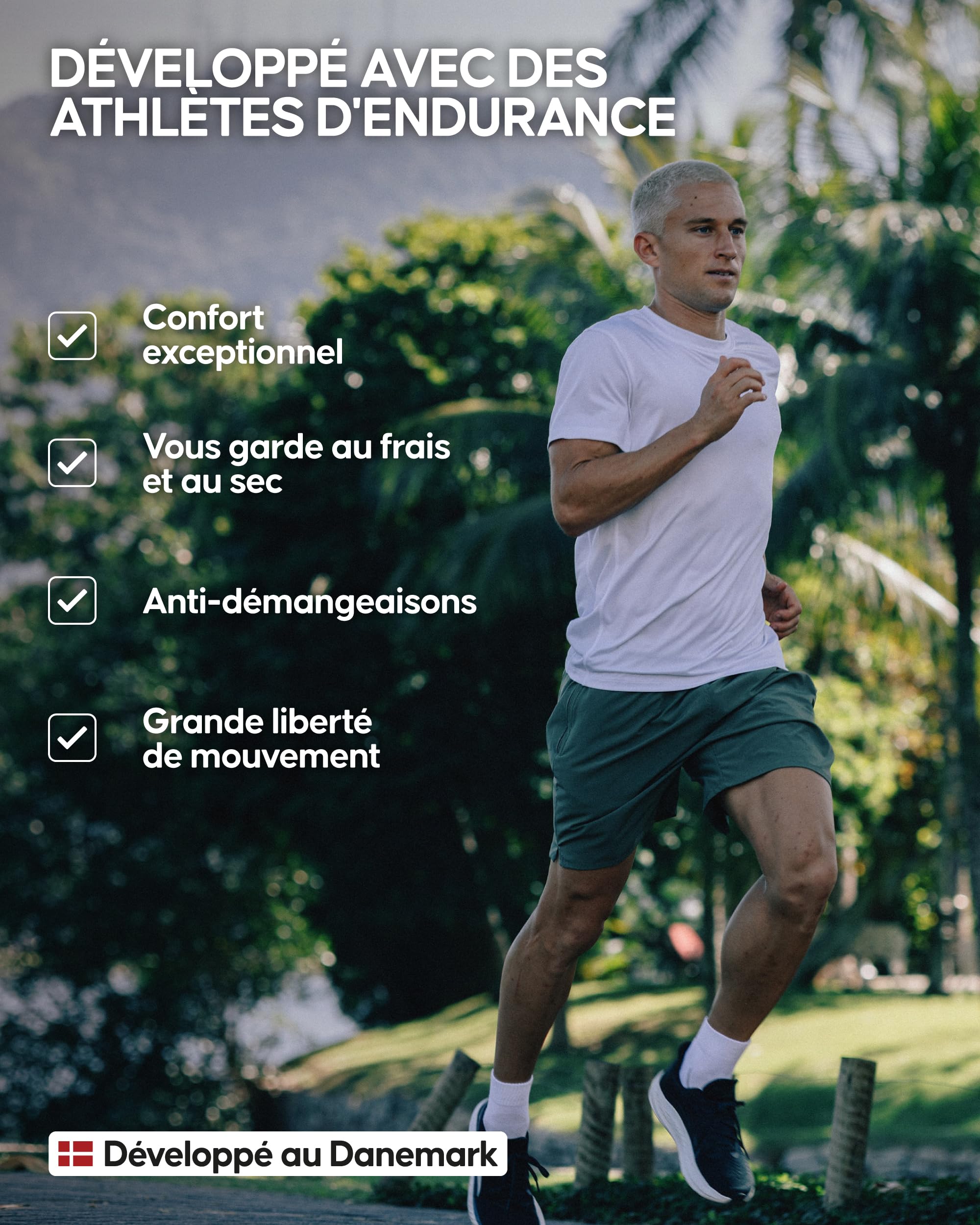 DANISH ENDURANCE T-Shirt de Sport Technique Homme, Ultra Respirant, Manches Courtes, Running & Musculation