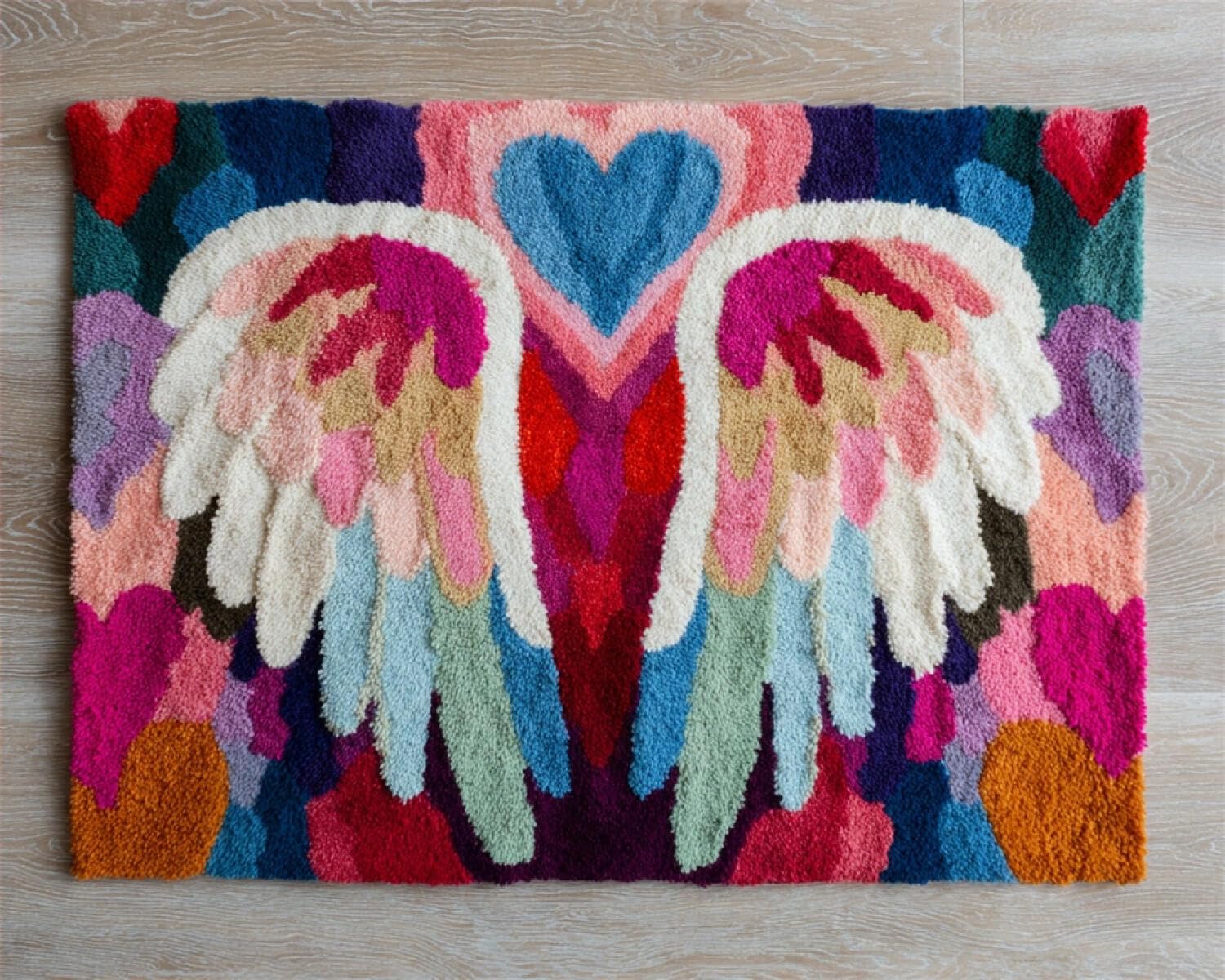 Henypt Color Diy Latch Hook Rug Kit Fantasy Wings 80X160cm
