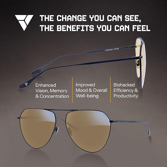 Hyperlight Zero G Black Fullerene C60 UV & bluelight daily shades for men. Unisex luxury sunglasses for women, designer sunglasses for men. Fashion branded harmonized white light eyeglasses w/case