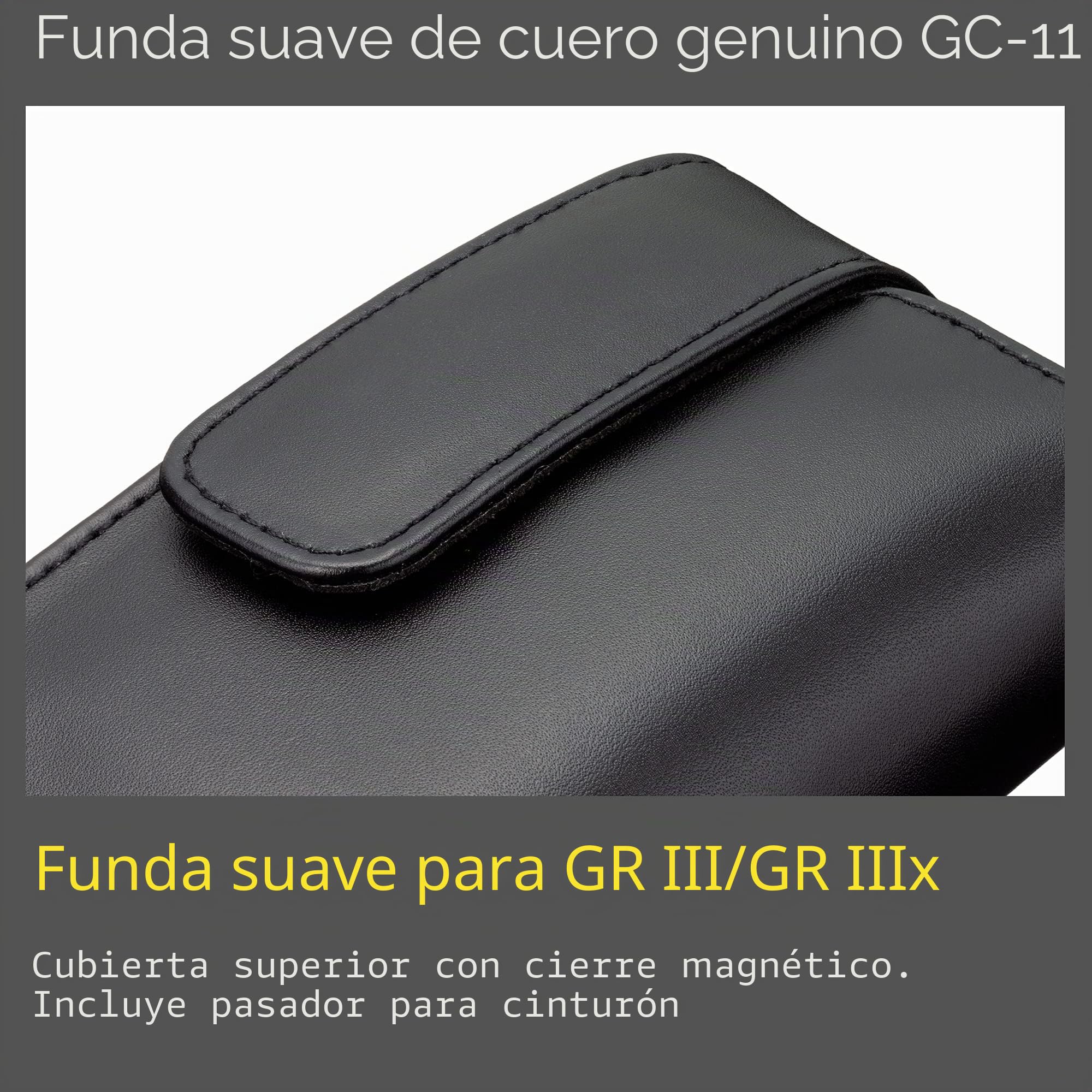 Ricoh Funda de Piel auténtica GC-11 [Modelos compatibles: GR III, GR IIIx] [Funda de Piel auténtica protección sólida] [con trabilla para cinturón en la Parte Trasera], 30485