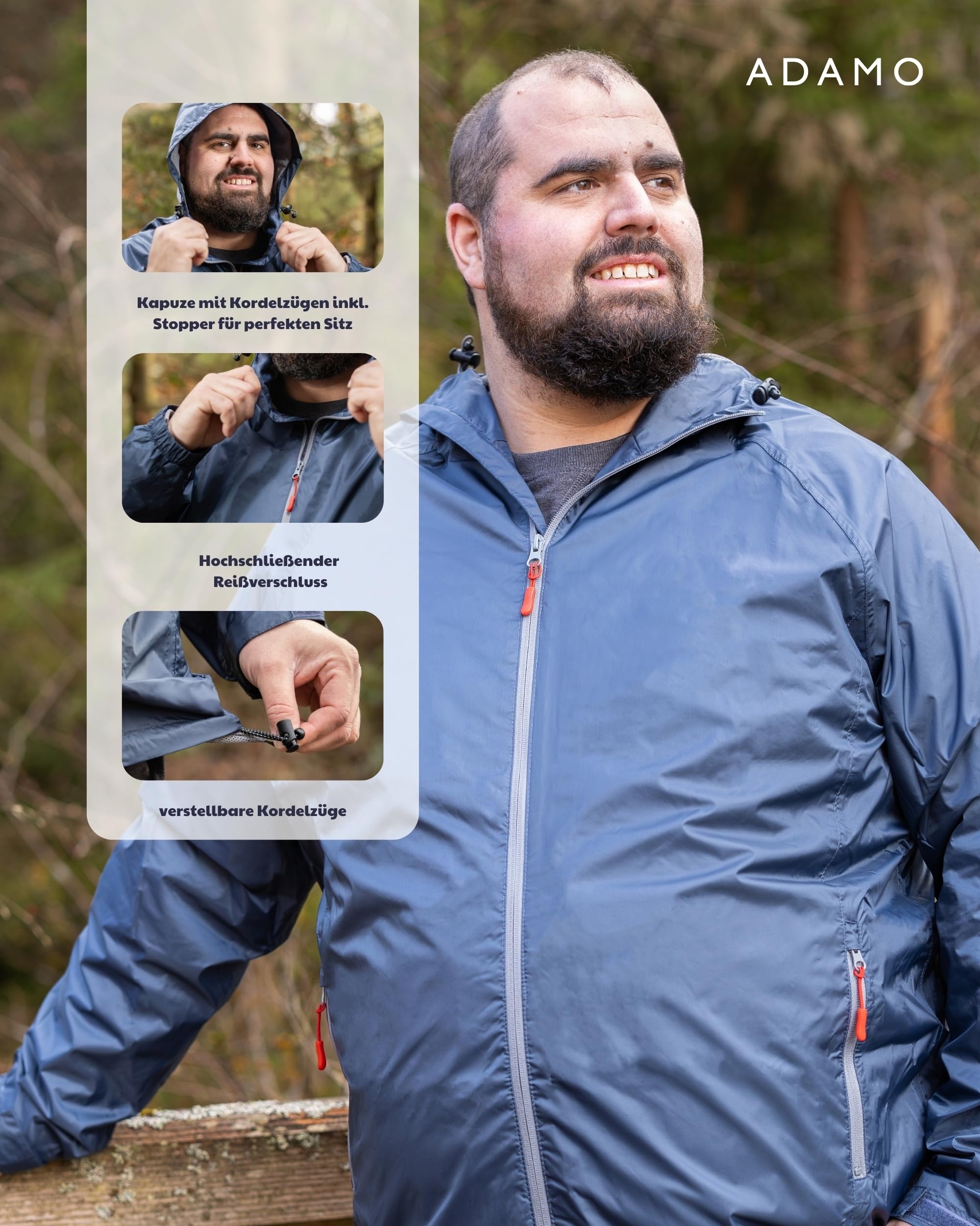 ADAMO Übergrößen Herren Regenjacke große Größen 2XL-14XL