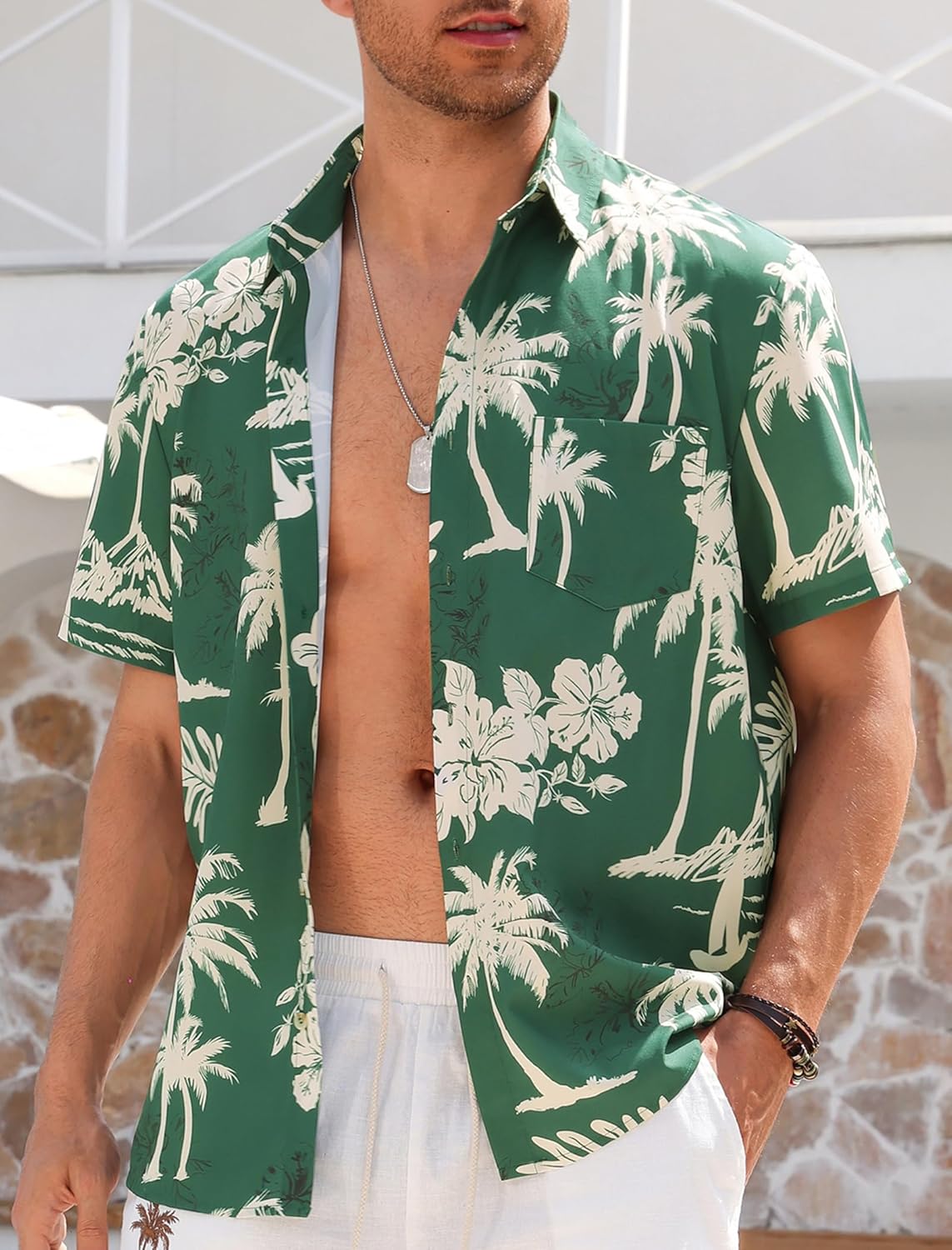 Hawaiian Shirt for Men Short Sleeve Button Down Shirts Holiday Beach Shirt Tropical Print Casual Summer - Image 3