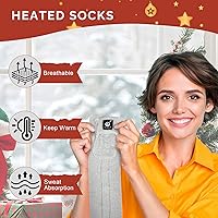 Vista 4 de SAVIOR HEAT Heated Socks for Men Women, 150℉ Fast Heating Electric Ski Socks, 7.4V 2200mAh Rechargeable Battery Powered, Carbon Fiber Toe Warmers