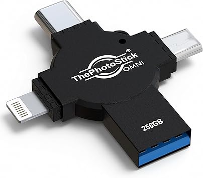 ThePhotoStick Omni X 256GB Photo Backup for iPhone, Android and Computers