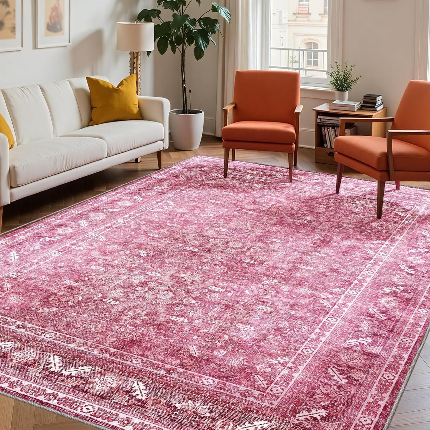 Grand tapis salon lavable pour éliminer les taches et les glissades