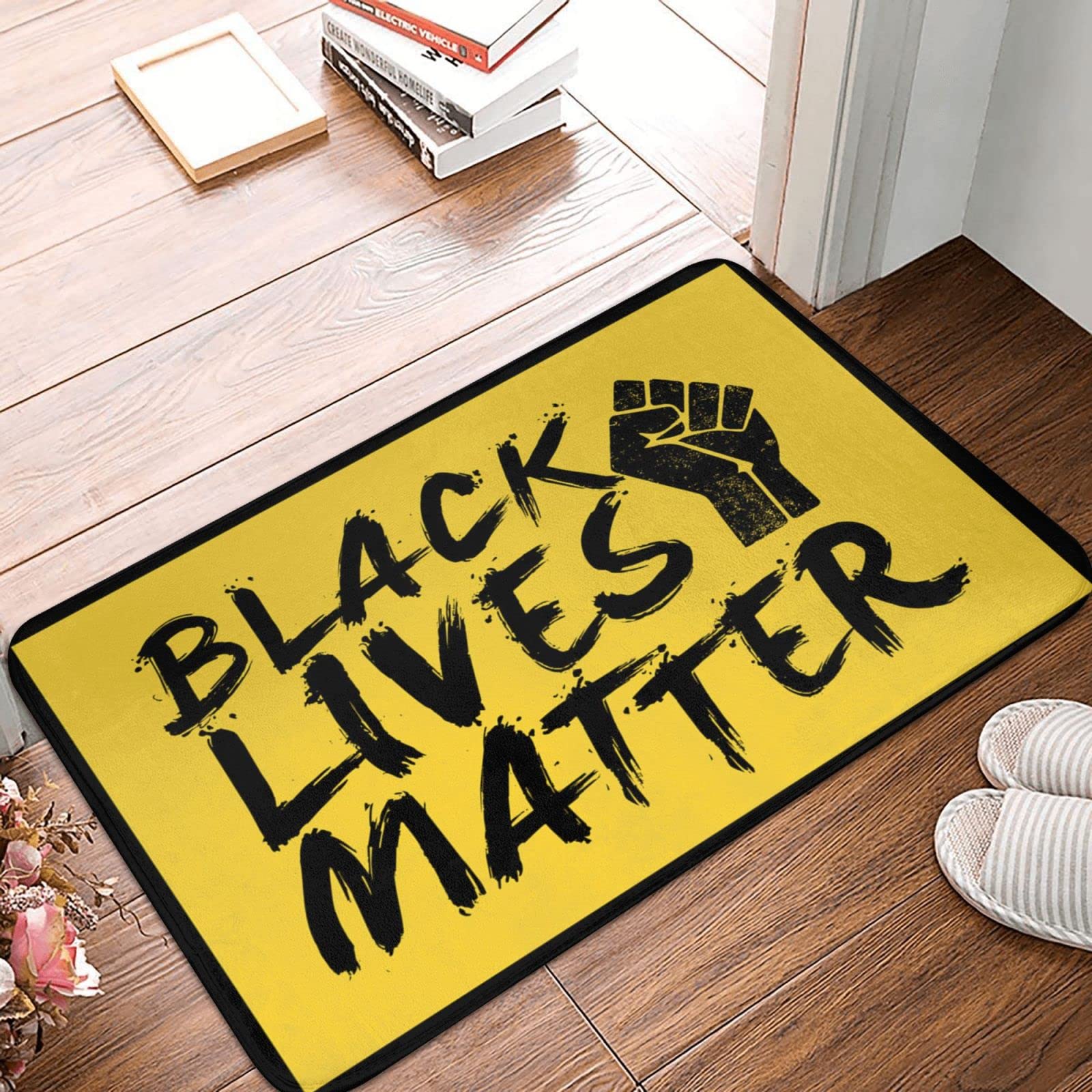 Paillasson amusant porche d'entrée noir Lives Matter BLM 65 x 90 cm