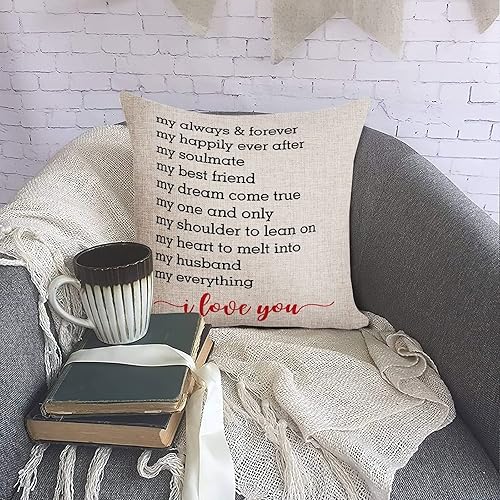 Miniatura 4 de Lettering Inspirational Quote My Always & Forever My Happily Ever After My Soulmate, fundas de almohada de 16 x 16 pulgadas, fundas de almohada de