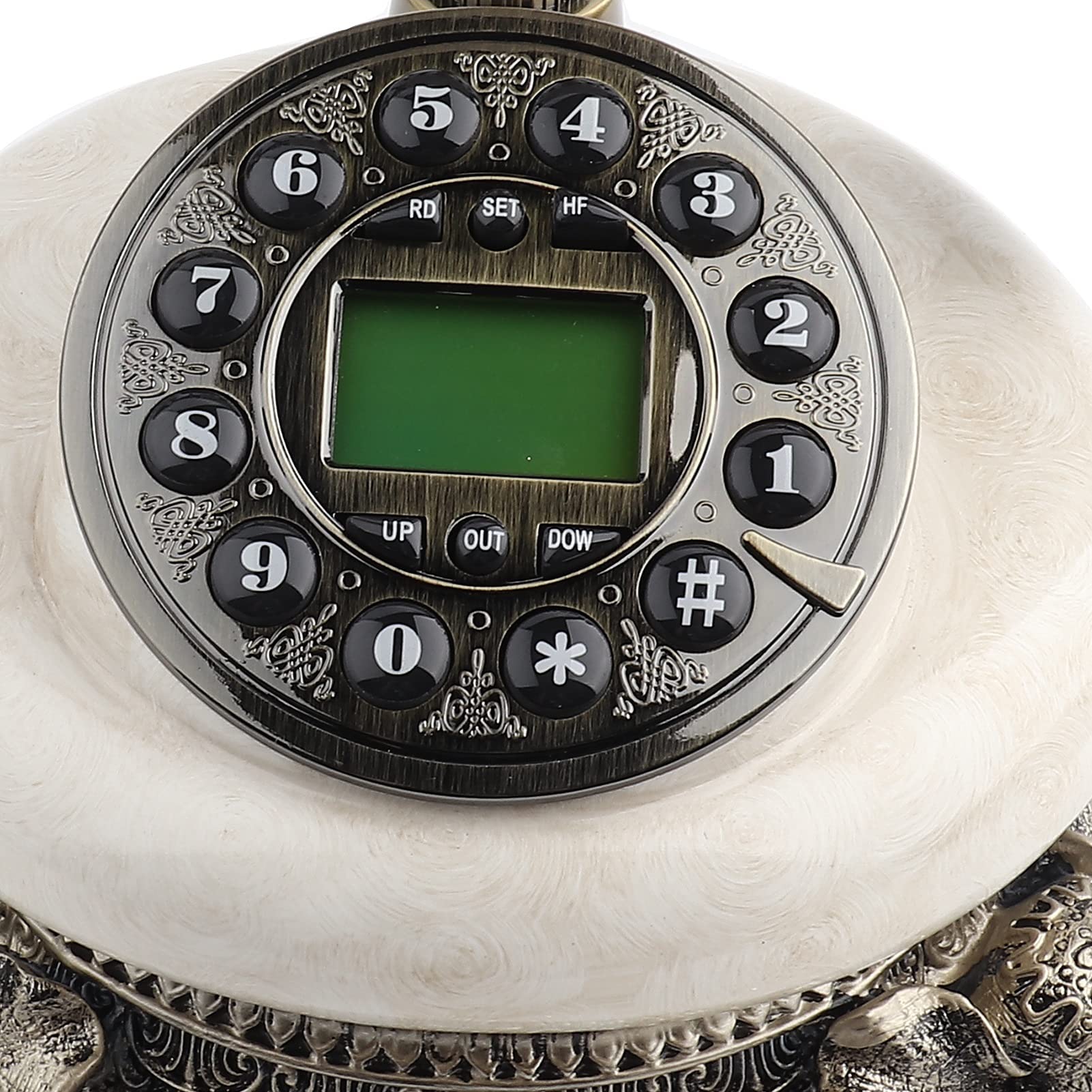 Telefono Fisso Vintage In Resina E Metallo – Con Display ID Chiamante E Funzioni Moderne – Decorativo E Funzionante - 3
