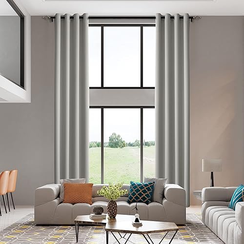 Miniatura 9 de MAIHER Cortina extra larga de 17 pies de largo, para oscurecer la habitación, con aislamiento térmico, cortina de 2 pisos para techo alto, 1 panel