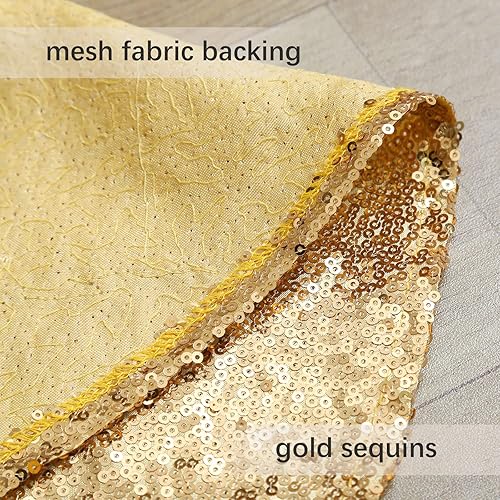 Miniatura 5 de Falda dorada para árbol de Navidad de 24 pulgadas, minifaldas de árbol de Navidad con lentejuelas y purpurina, tapetes de tela para decoración del