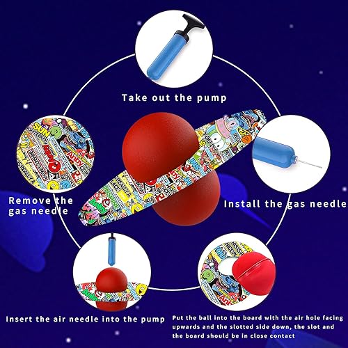 Miniatura 12 de Pogo Ball for Kids & Adults Up to 200lb, Balance Coordination Trick Bounce Board Pop Ball Cool Fun Challenge Indoor Outdoor Toys Pogo Jumper