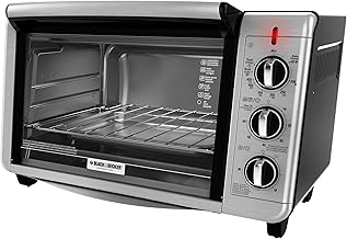 BLACK+DECKER TO3230SBD 6-Slice Convection Countertop Toaster Oven, Includes Bake Pan, Broil Rack & Toasting Rack, Stainless Steel Convection Toaster Oven
