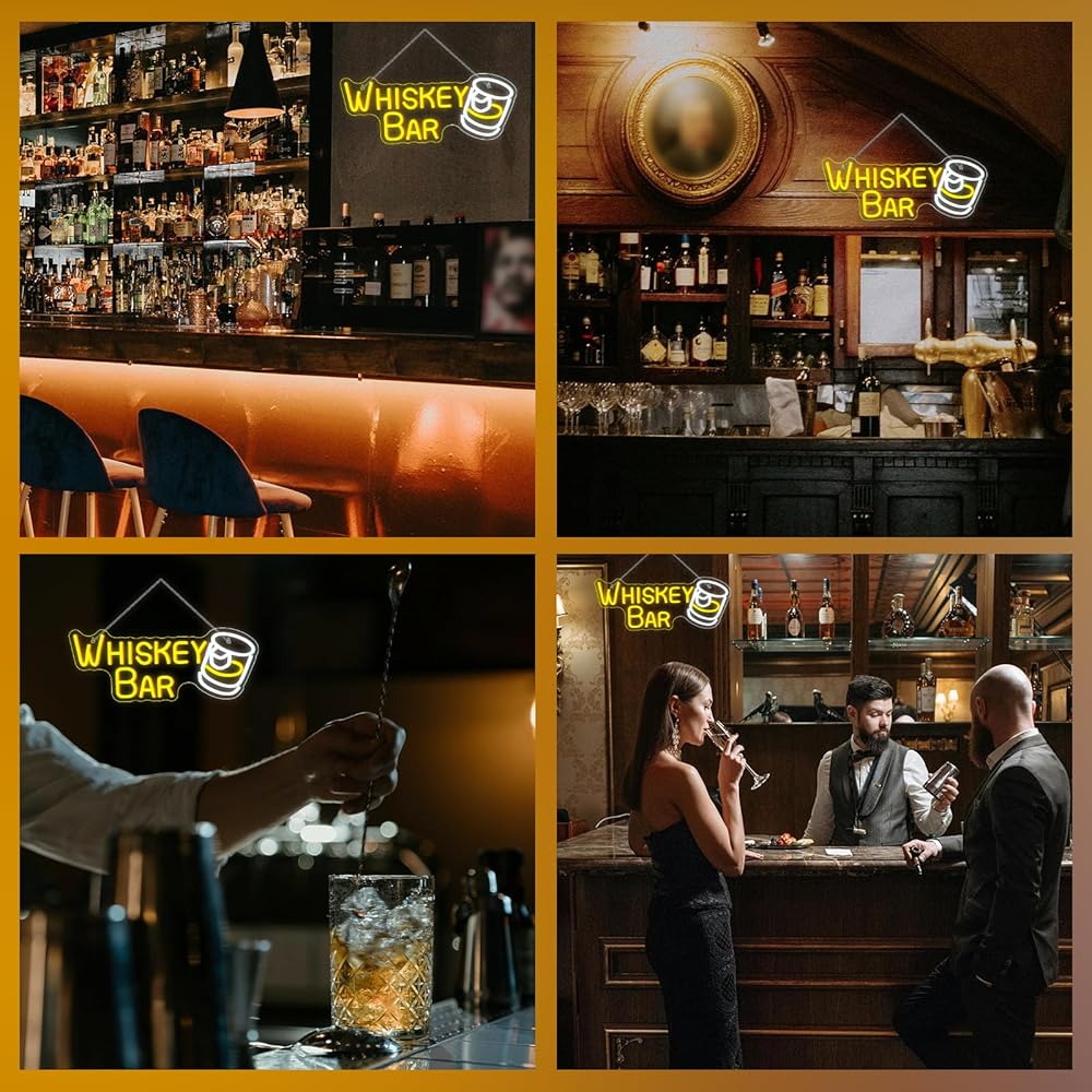 Amazon.co.jp: JURONGYILU ウイスキーバー ネオンサイン LEDネオン