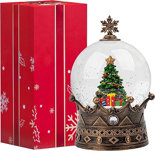 Vista 222 de Linterna de globo de nieve de Navidad, muñeco de nieve brillante con música, forro USB/funciona con pilas, linterna iluminada para decoración