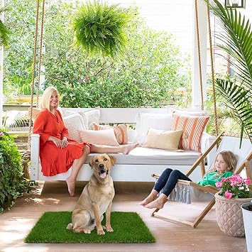 Petlex Artificial Grass Dog Grass Pad Pet Pee Grass Mat, Professional Dog Potty Training Rug Easy to Clean, Fake Turf for Indoor Outdoor Patio Decor (Tray Not Included!)