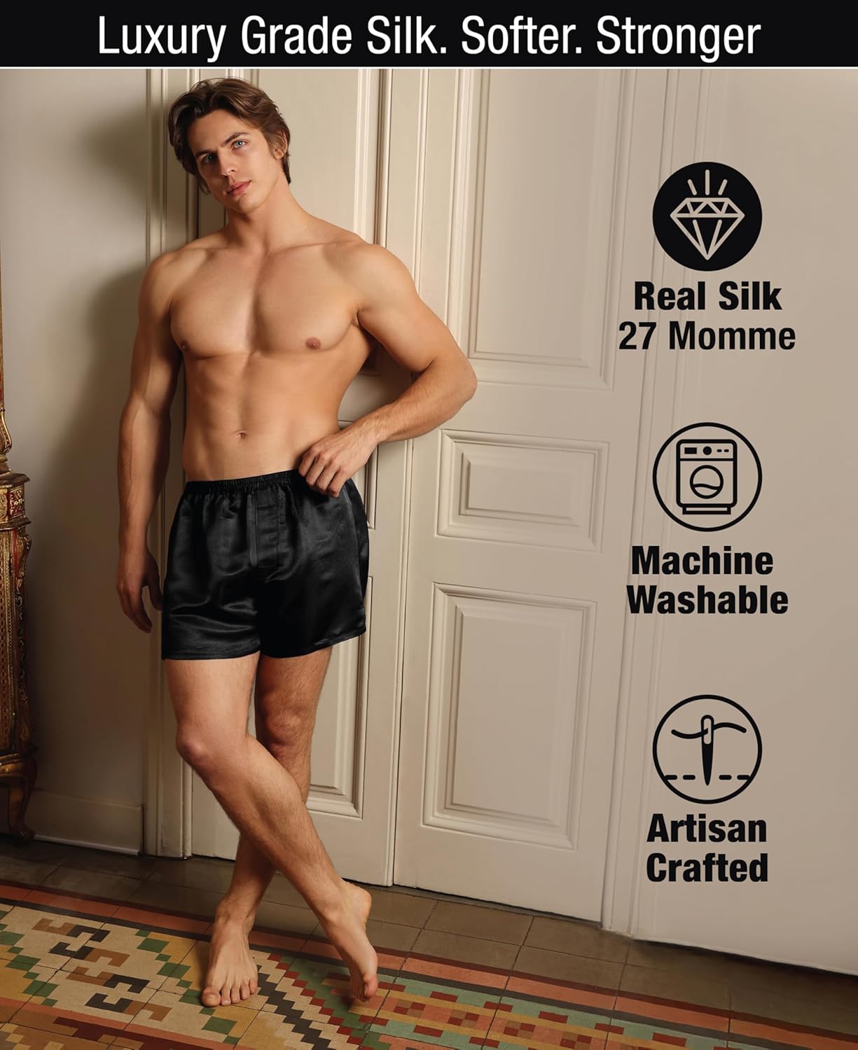 Tara Sartoria Luxury Artisan Silk Boxers for Men, 27 Momme, Machine Washable, XS-4XL - Image 3