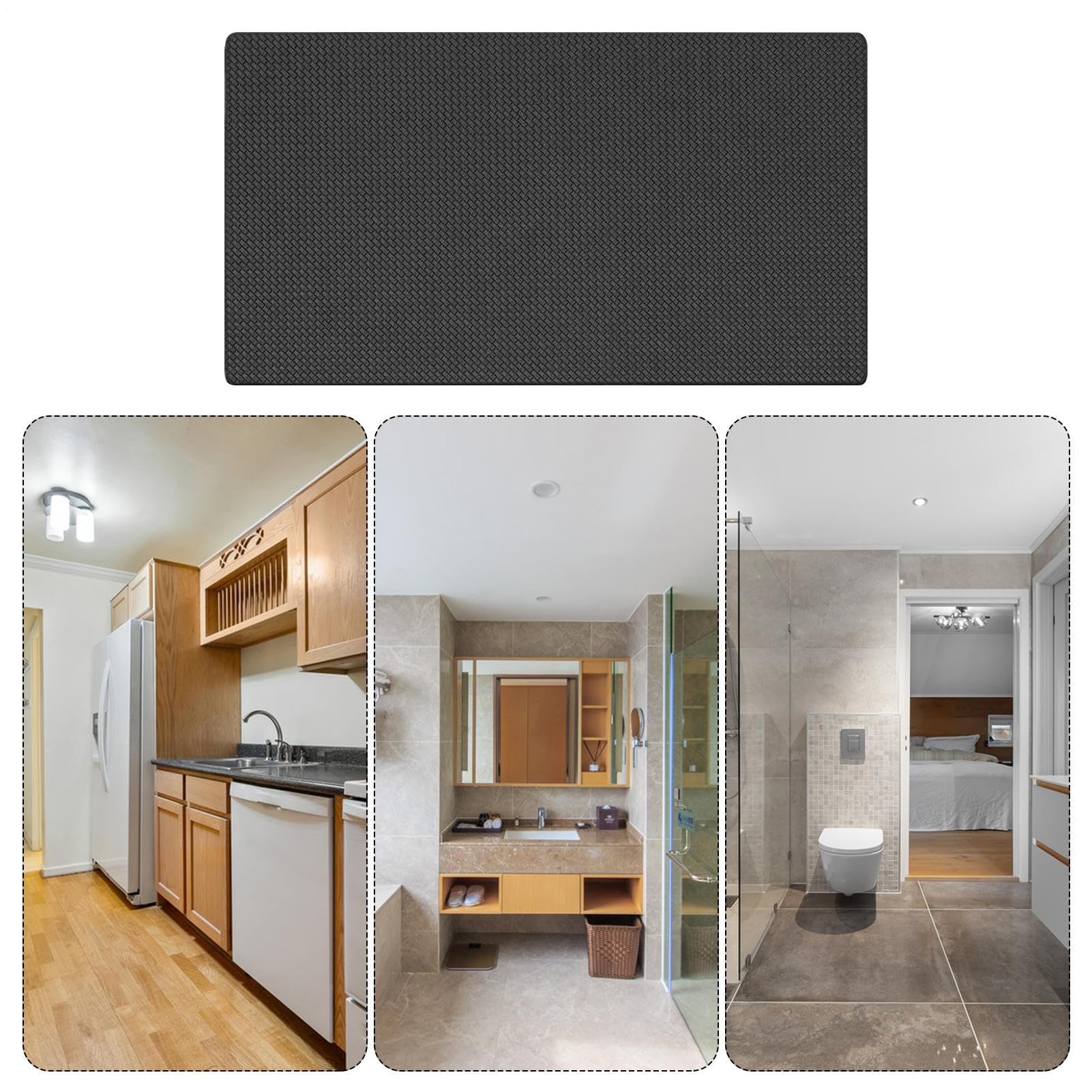 Non Slip Kitchen Mat, Kitchen Floor Rugs, Smooth Scratch-Resistant PU Carpet Cushion, for Bathroom, Porch, Hallway, Living Room, Outdoor, Indoor, and Garage, 17.32x47.24x0.31 Inches