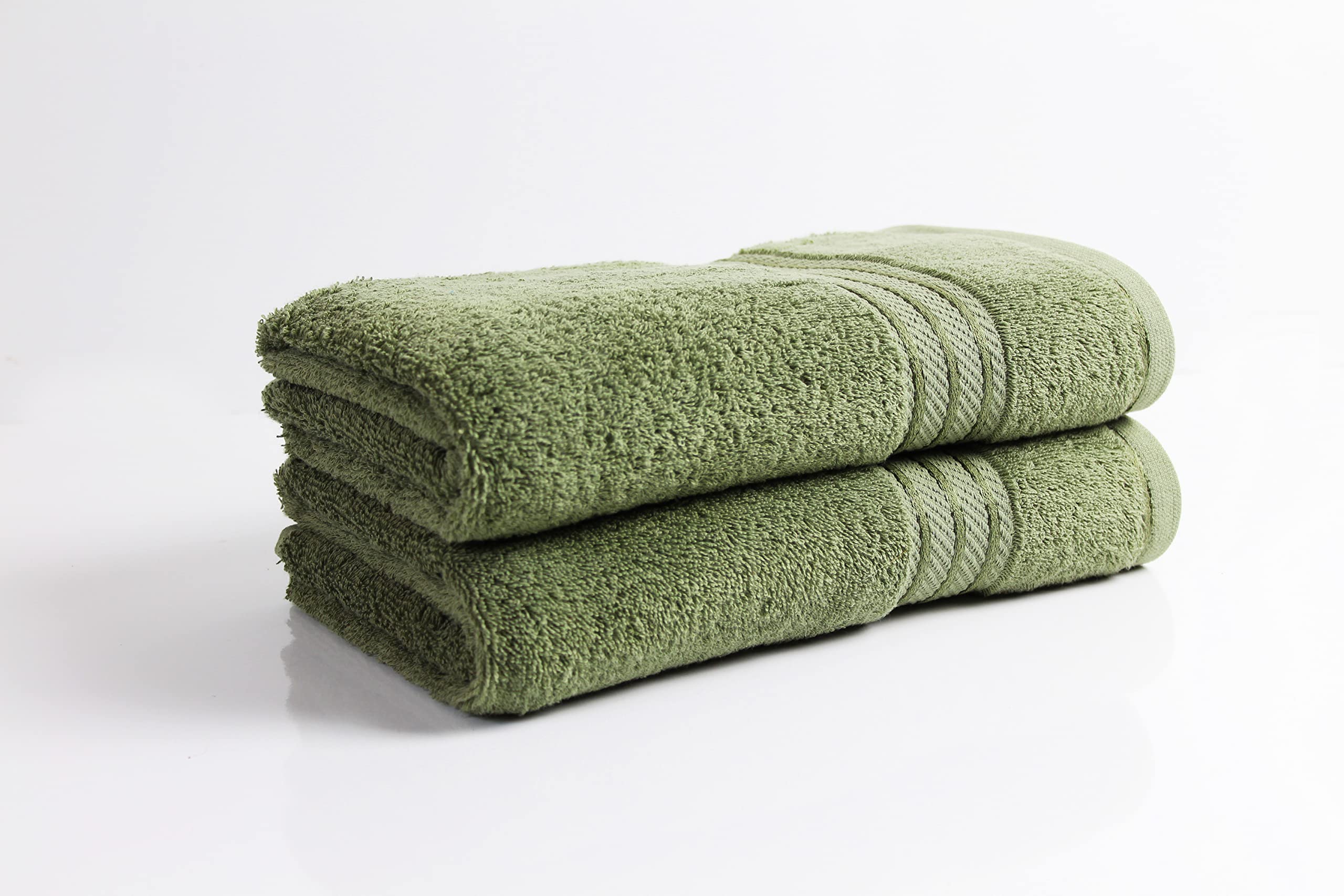 Supreme XL Jumbo Bath Sheets for Bathroom 500GSM Super Soft Egyptian Collection 100% Cotton Pack of 2 Absorbent and Quick Dry HUGE Bathroom Sheets Towels Set 100 CM X 170 CM !!!cm (FOREST GREEN)
