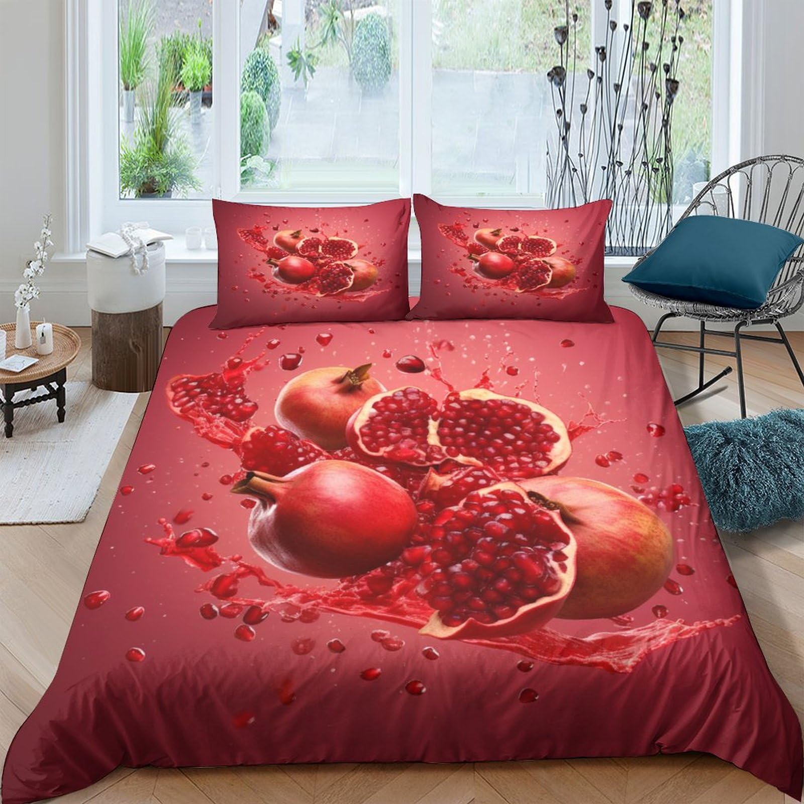 Parure de lit de qualité hôtelière 200x200 en microfibre ultra douce grenade