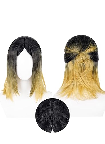 OSIAS Kozume Kenma Wig Black to Gold Ombre Short Synthetic Heat Resistant Hair