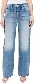 ボトムスその他 Mother Jeans The Dodger Sneak light blue washed MOTHER Women's The Dodger Button Sneak Jeans, Wipeout, Blue